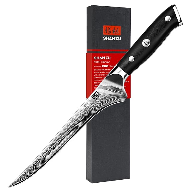Couteau à fileter et désosser SHAN ZU Damas 18 cm