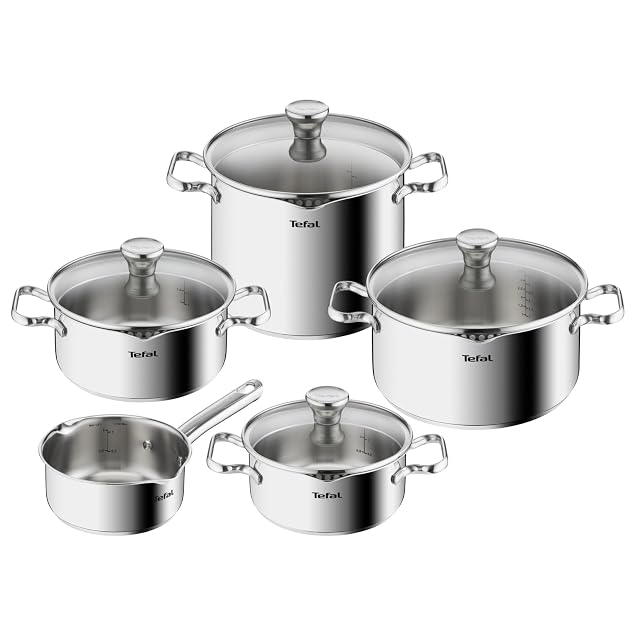 Batterie de cuisine en inox Tefal Duetto 9 pièces