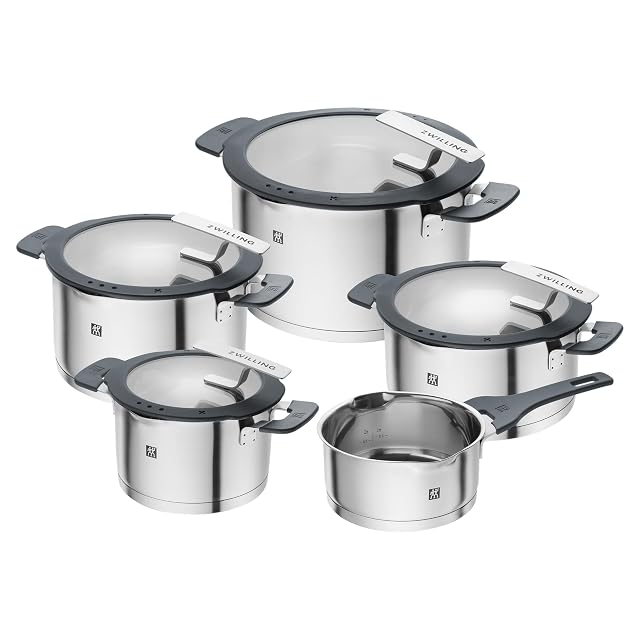 Batterie de cuisine ZWILLING Simplify 5 pièces à couvercles passoire intégrés