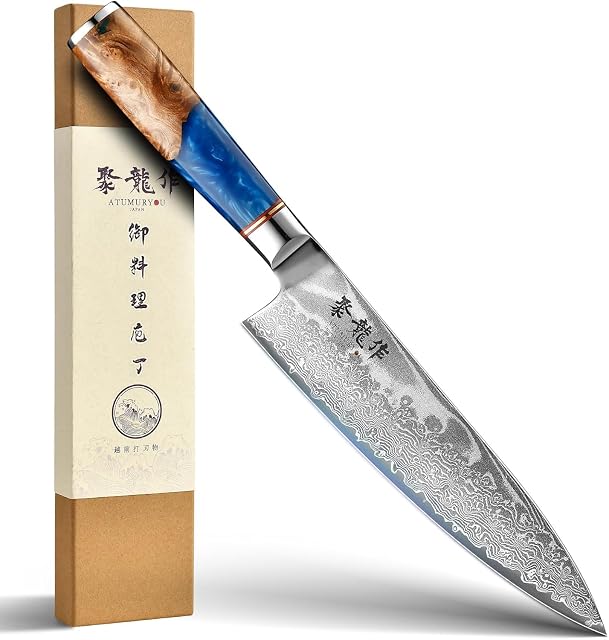 Couteau de chef Damas VG-10 Atumuryou AT8101B de 20 cm