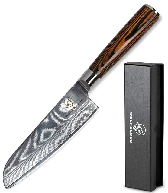 Couteau santoku Damas 67 couches Wolfblood de 24 cm