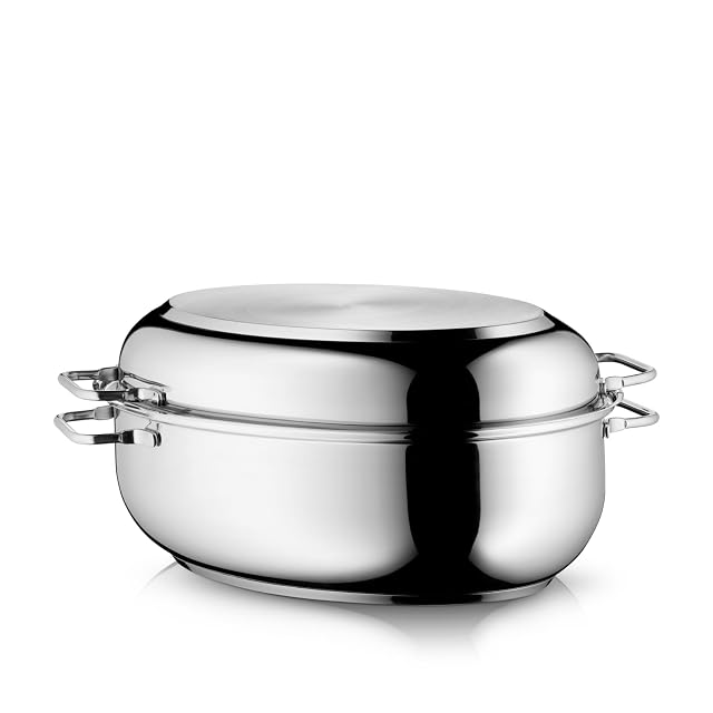 Rôtissoire ovale en inox WMF de 8,5 litres avec couvercle-poêle