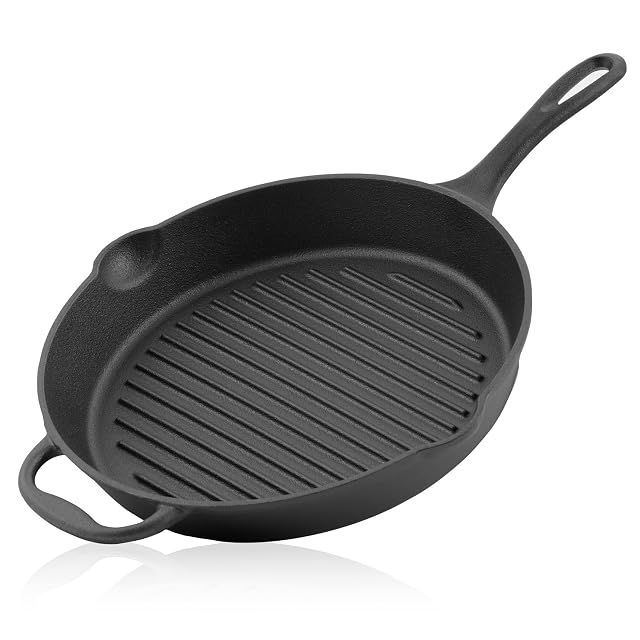 Poêle-gril en fonte nervurée BBQ-Toro de 34 cm