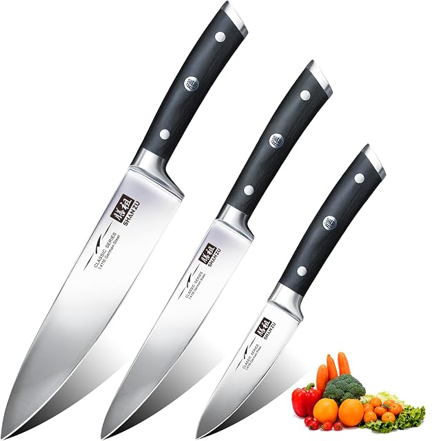 Lot de 3 couteaux de cuisine en acier allemand SHAN ZU