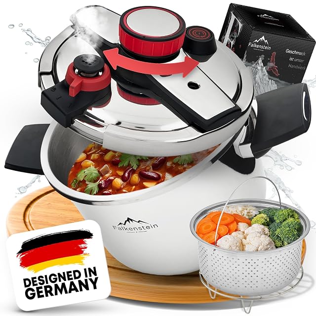 Autocuiseur Falkenstein DSZA22-6L de 6 litres avec panier vapeur