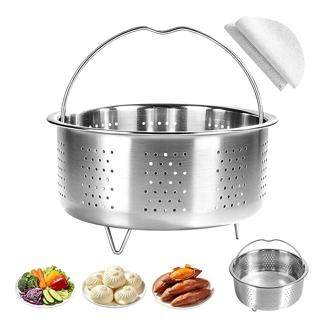 Panier vapeur en inox Aosiingarx de 17,5 cm avec poignée