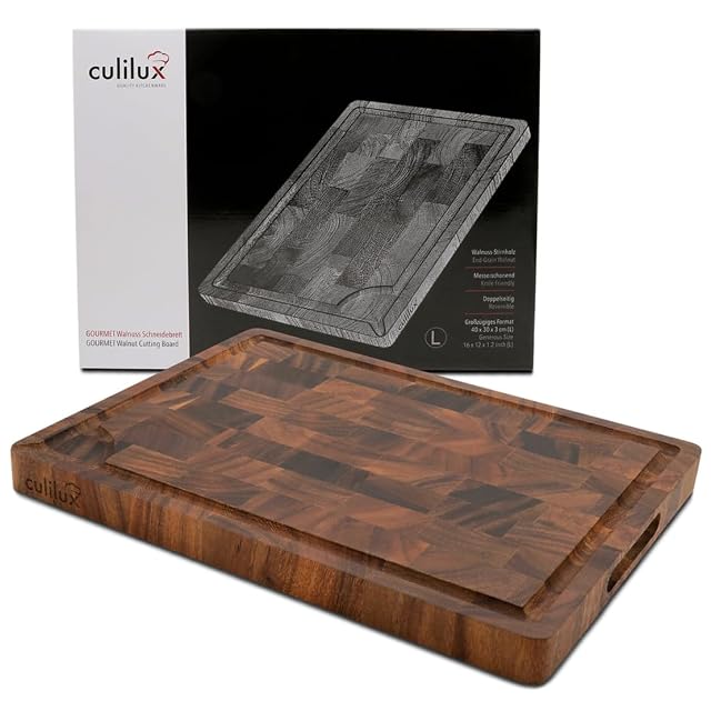 Planche à découper en noyer de bois de bout CULILUX Gourmet
