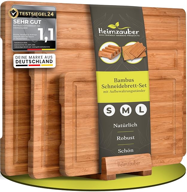 Lot de 3 planches à découper en bambou Heimzauber